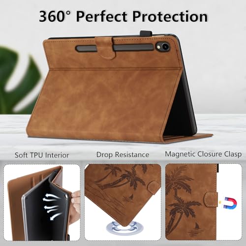 Case for Samsung Galaxy Tab S8 2022 / Tab S7 2020 11 Inch Model (X700/X706/T870/T875/T878) - Premiun PU Leather Folio Stand Protective Case with Pocket, Auto Wake/Sleep Smart Tablet Cover, Brown - color: Brown, size: Samsung Galaxy Tab S8/S7 11"