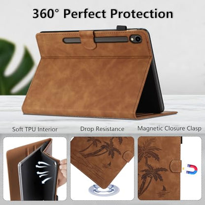 Case for Samsung Galaxy Tab S8 2022 / Tab S7 2020 11 Inch Model (X700/X706/T870/T875/T878) - Premiun PU Leather Folio Stand Protective Case with Pocket, Auto Wake/Sleep Smart Tablet Cover, Brown - color: Brown, size: Samsung Galaxy Tab S8/S7 11"