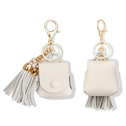 MODOS LOGICOS Charging Case Cover for Apple Air Pods, Genuine Leather Case with a Couple of Drooping Tassels for Apple AirPods 1/2 Charging Case - Beige - color: Beige(GenuineLeather)