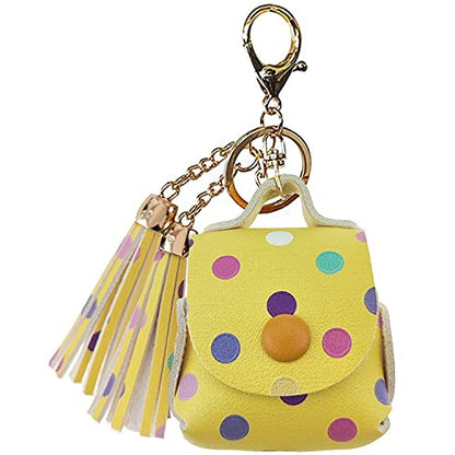 MODOS LOGICOS Charging Case Cover for Apple Air Pods, PU Leather Case with a Couple of Drooping Tassels for Apple AirPods 1/2 Charging Case - Yellow Dots - color: YellowDots(PU)