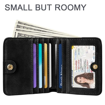 Small Womens Cat Wallet Thin Credit Card Holder Pocket Mini Purse | Compact Slim Women RFID Blocking Bifold Black Cat Leather Wallets Ladies Pocket Card Holders for Travel & Daily Use - color: Black Cat