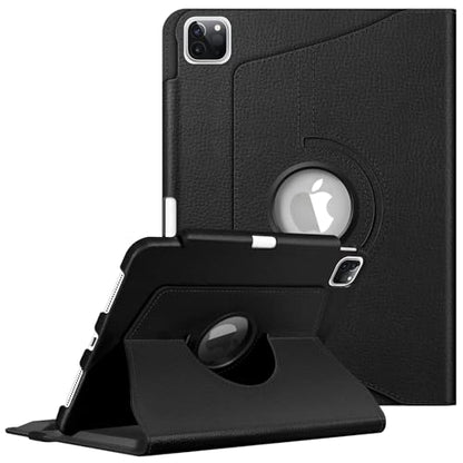 Fintie Rotating Case for iPad Pro 11-inch (4th/3rd/2nd/1st Generation) | 360° Swivel Stand, Portrait & Landscape Viewing, Shockproof Protective Cover, Pencil Holder, Auto Wake/Sleep, Black - color: Black