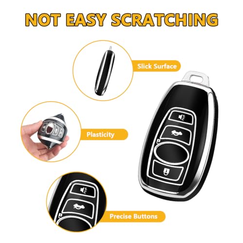 FT FUNTOR for Subaru Key Fob Cover with Keychain - color: A-silver/Black