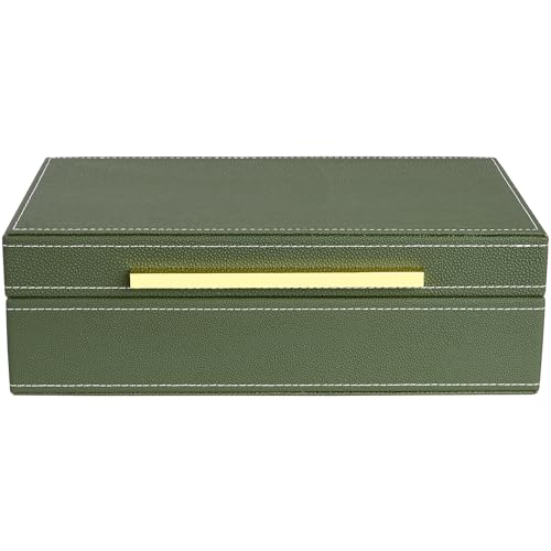 XIGEXIGE Small Green Shagreen box Faux Leather Decorative Box,Keepsake And Memory Storage Decorative Boxes with Lids for Modern Home Decor Jewelry Box Organizer - color: Green