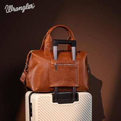 Wrangler Duffel Bag for Women Large Travel Weekender Bag Tapestry Designer Carry On Bags, Brown - color: Tapestry-Brown