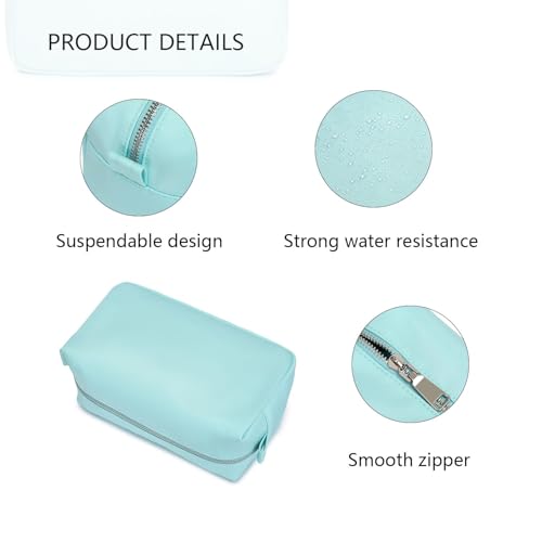 Travel Makeup Bag, Ring Clasp Wristlet Organizer (Mint Green) - color: Mint Green