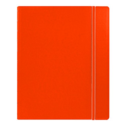 Filofax REFILLABLE NOTEBOOK CLASSIC, 10.8" x 8.5" Orange - Elegant leather-look cover with moveable pages - Elastic closure, index, pocket and page marker (B115104U), Letter Size - color: Orange, size: Letter Size