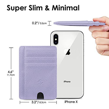 FINTIE Slim Front Pocket Wallet, RFID Blocking Credit Card Holder | Minimalist Card Cases with ID Window for Men Women, Lilac Purple - color: Lilac Purple