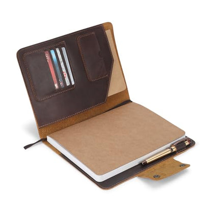 XL Leather Journal Cover 7.5 X 9.75 In With Dual Button, Brown - size: XL (7.5 x 9.75 In), style: Short Flap Double Button