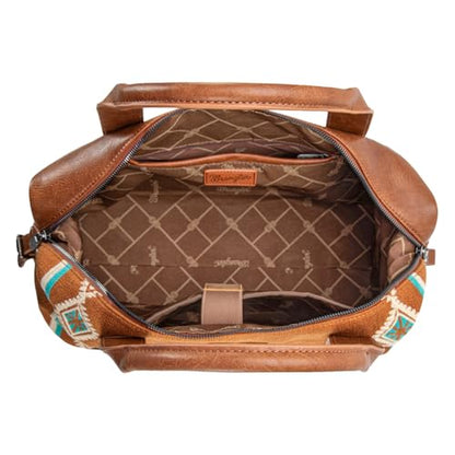 Wrangler Duffel Bag for Women Large Travel Weekender Bag Tapestry Designer Carry On Bags, Brown - color: Tapestry-Brown
