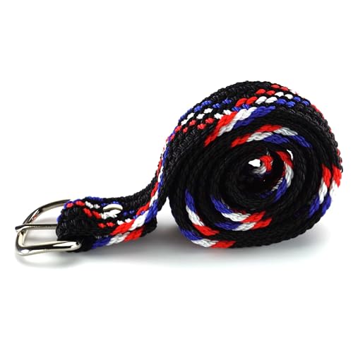 M&F Western Double S Men's Braided Belt - color: Patriotic, size: 52 Inch