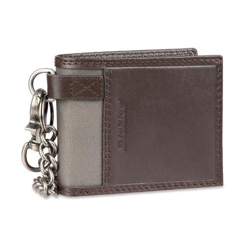 Dickies Men's RFID Everyday Leather Bifold Chain Wallet Black - color: Brown Slimfold