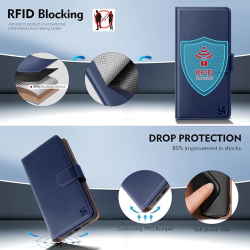 Shieldtop Compatible with Samsung Galaxy S26 Wallet Case with Card Holder,Women Men RFID Blocking PU Leather Flip TPU Protective Cover Credit Card Slots,Phone Case for S26,Dark Blue - color: Dark Blue, size: Samsung Galaxy S26 - 6.3"