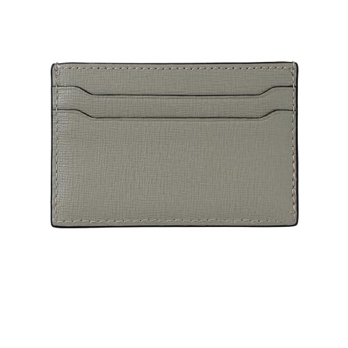 Cockatoo Saffiano Leather Card Holder - Minimalist Credit Card Wallet - Slim Front Pocket Wallet Card Case for Mens and Womens (Aluminum Gray) - color: Aluminum Gray