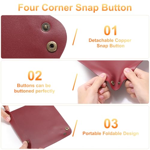 HARFINGTON 3pcs PU Leather Valet Tray Unisex Folding Mini Small Big Catchall Portable Entryway Table Nightstand Bedside Desk Tray for Key Wallet Watch Coin Jewelry Dice, Brown - color: Brown