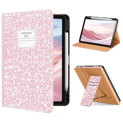 DTTO for iPad Air 11-inch Case M4 / M3 / M2 (2026/2025/2024), Pink Book | Slim Reading PU Leather Cover with Pencil Holder for iPad Air 5/4, Card Slot, Vertical & Horizontal Angles, Auto Wake/Sleep - color: Pink Notebook