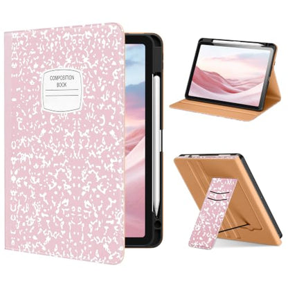 DTTO for iPad Air 11-inch Case M4 / M3 / M2 (2026/2025/2024), Pink Book | Slim Reading PU Leather Cover with Pencil Holder for iPad Air 5/4, Card Slot, Vertical & Horizontal Angles, Auto Wake/Sleep - color: Pink Notebook