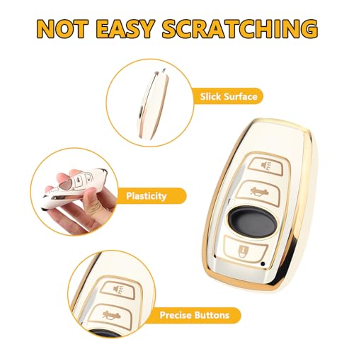 FT FUNTOR for Subaru Key Fob Cover with Keychain - color: A-white