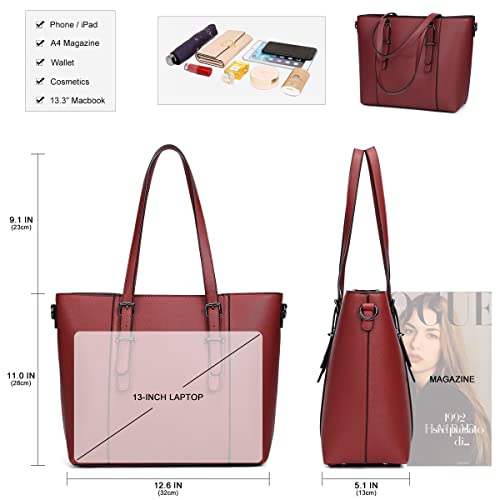Women Purses and Handbags Tote Shoulder Bag Top Handle Satchel Bags for Ladies - color: Wine