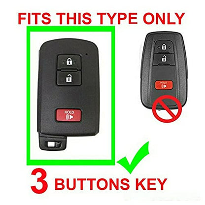 Leather Smart Car Key Cover Case Fob Holder Fit For Toyota 4 Runner Tundra Tacoma (Blue) - color: Blue