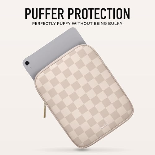 Vandel Slim & Protective Tablet Sleeve for 9-11 inch iPad A16, 11 iPad Pro | Fits al 9-11 Inch iPads + Tablets, 10.9" iPad,10.2" iPad, 10.9" iPad Air, 11 Inch Samsung Galaxy Tab A9+, Fits Magic Keyboard - color: a. Neutral Checker, size: 9-11 Inch Tablet