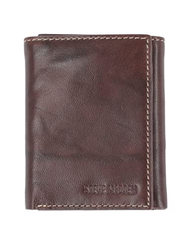 Steve Madden Men's Rfid Trifold Wallet With Id Window - color: Brown (Antique)