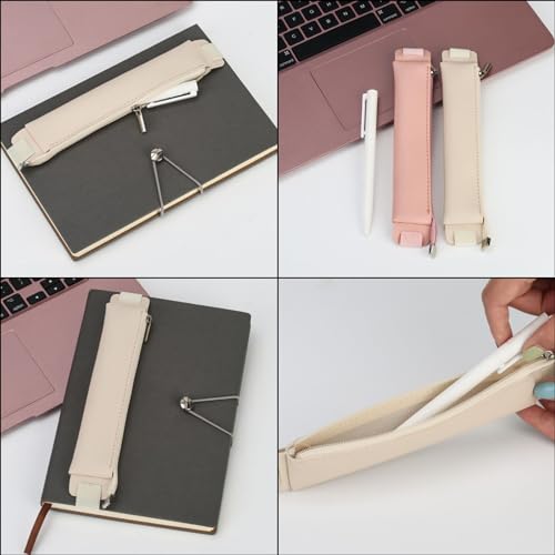 Aswewamt 5 Pcs Elastic Notebook Band Holders PU Leather Adjustable Pen Sleeve Pouch Pencil Holder Case for Notebook Planners Binders Books - style: Style_3