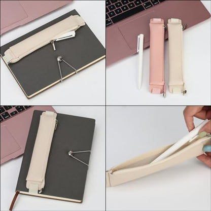 Aswewamt 5 Pcs Elastic Notebook Band Holders PU Leather Adjustable Pen Sleeve Pouch Pencil Holder Case for Notebook Planners Binders Books - style: Style_3