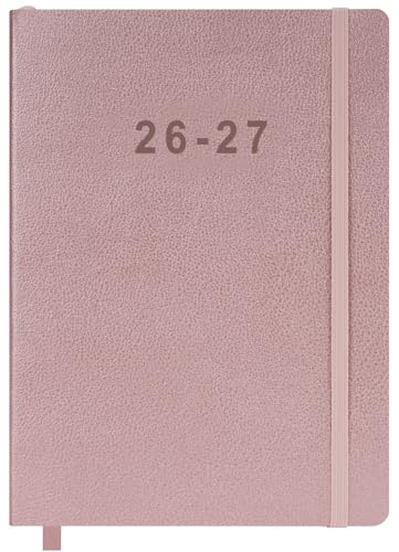 26-27 Academic Planner - Weekly and Monthly Planner, Jul 2026 - Jun 2027, Vegan Leather Cover, Elastic Closure, 7”x9.25”, Rose Gold - color: Rose Gold, size: 7”x9.25” (26-27)