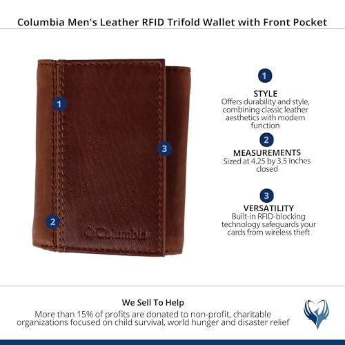 Columbia Men's RFID Trifold Wallet - color: Tan
