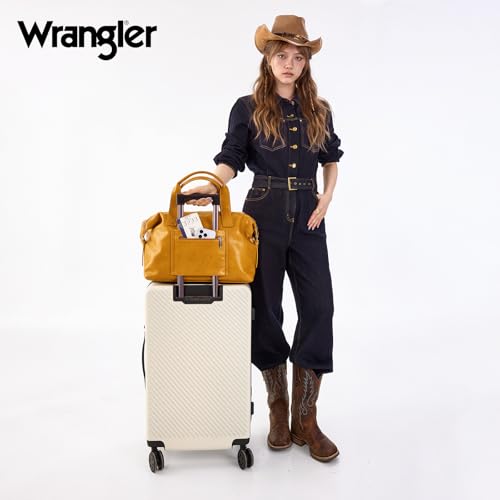 Wrangler Duffel Bag for Women Large Travel Weekender Bag Designer Daisy Flower Print Carry On Bags - color: Canvas Cotton-Daisy