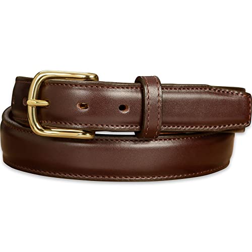 Bullhide Belts Mens Leather Belt for Casual Dress, 1.25" Wide - color: Brown With Brass Buckle, size: 36 inches