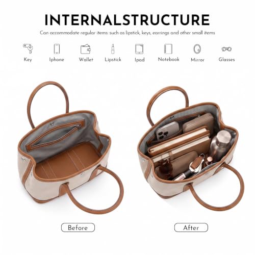 Crossbody Bag for Women Vegan Leather Top Handle Bag for Women Shouder Handbag Tote Purse with Adjustable Strap - color: A14-light Yellow Brown