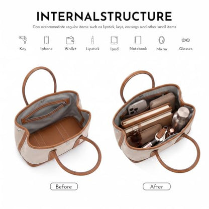 Crossbody Bag for Women Vegan Leather Top Handle Bag for Women Shouder Handbag Tote Purse with Adjustable Strap - color: A14-light Yellow Brown