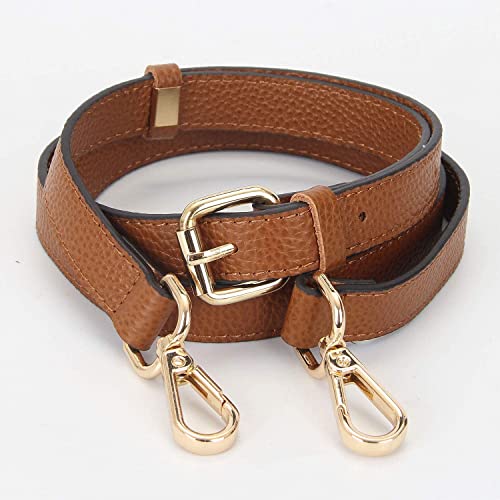 LIVE UP Full Grain Leather Adjustable Replacement Cross Body Purse Shoulder Strap Handbag Bag Wallet, 2/3” Wide(Brown) - color: Brown