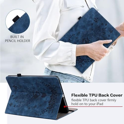 Case for iPad Air 3rd Generation 2019/iPad Pro 10.5 Inch 2017, Auto Wake/Sleep Multi-Angle Flip PU Leather Cover with Pencil Holder, Blue - color: Blue, size: iPad Air 3rd 10.5"/ iPad Pro 10.5"