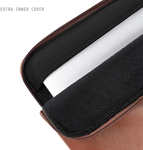 Comfyable Slim Laptop Sleeve Compatible with 13 Inch MacBook Air 13 in M5 M4 M3 M2, 13" MacBook Pro/Neo, PU Leather Bag Water-Resistant Cover Case, Brown - color: Brown, size: For 13" Mac Pro & Air & Neo