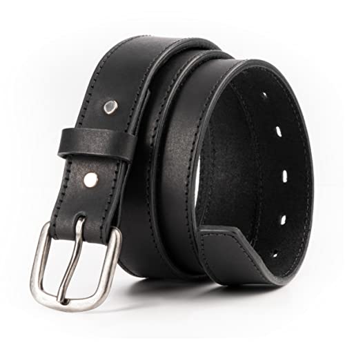 Main Street Forge The Executive Leather Belt | Made in USA | Men's Dress Belt | 1 1/4 Inch Belt - color: Black, size: Pant Size 34 (Belt Size 36)