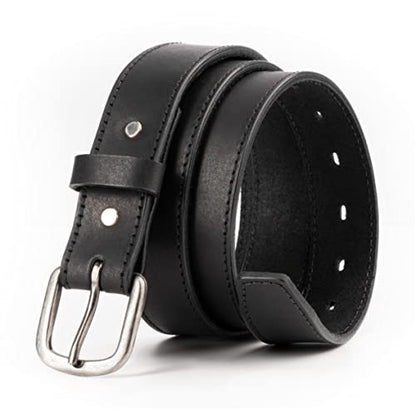 Main Street Forge The Executive Leather Belt | Made in USA | Men's Dress Belt | 1 1/4 Inch Belt - color: Black, size: Pant Size 34 (Belt Size 36)