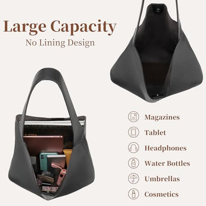 Barsine Soft Vegan Leather Hobo Bag for Women, Slouchy Shoulder Tote, Lightweight Everyday Purse for Work, Travel & Mom Life | Fashion Design - color: Coffee
