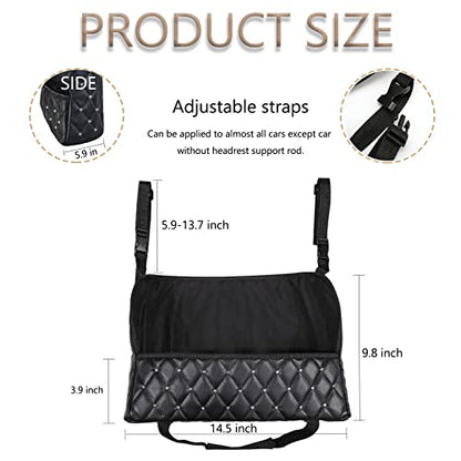 Car Net Pocket Handbag Holder with Diamond Bling Driver Netting Pouch, Handbag Holder Front Seat, Barrier of Backseat Pet Kids Storage & Pocket (Black with Diamond) - color: Black with Diamond