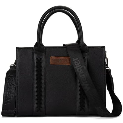 Wrangler Tote Bags for Women Top-handle Handbags and Purse for Women with Adjustable Strap - color: A Classic Black