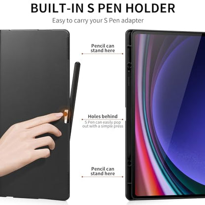 Leather Case for Samsung Galaxy Tab S10/S9/S8 Ultra 14.6", Brown | Genuine Leather, Pencil Holder, Adjustable Stand, Auto Wake/Sleep, Slim Protective Cover - color: Brown, size: S10 Ultra / s9 Ultra / s8 Ultra 14.6in