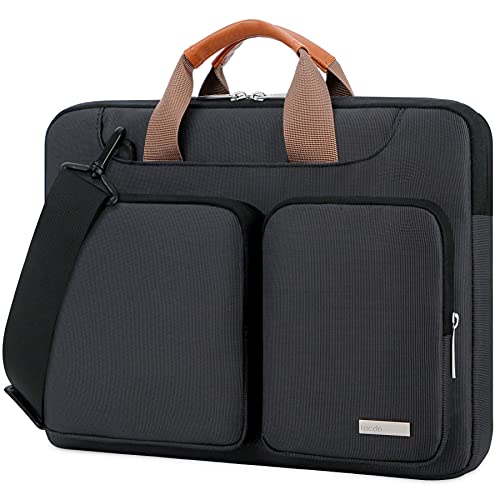 Lacdo 360° Protective Laptop Shoulder Bag, 16 inch Computer Bag for 16 inch MacBook Pro M5 Pro/Max A3428 A3429 (2026), M4/M3/M2/M1 Pro Max A3403 A3186 A2991 A2780 A2485 2024-2019 Messenger Bag, Black - color: Black, size: 16 Inch New MacBook Pro