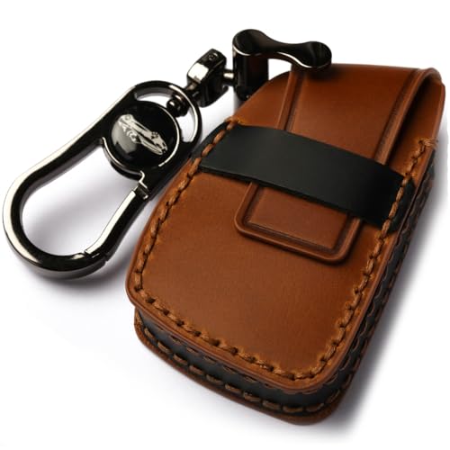 leather Case Compatible with Chevrolet Key Fob Cover or Keychain | Fits for Silverado 1500 GMC Sierra 1500, Silverado Sierra 2500HD 3500HD Smart Key etc - color: 5b-brown