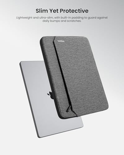 tomtoc Slim Laptop Sleeve Case for 13-inch 2026 New MacBook Air M5/A3449 M4/A3420 M3/A3113 M2/M1, Fits MacBook Neo A18 Pro, Water-Resistant Protective Carrying Case with Accessories Pocket | Sleeve for MacBook Air M5/M4/M3/M2/M1, 13 Inch MacBook Pro M2/M1