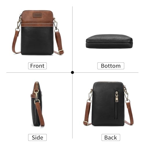SENDEFN Cell Phone Purses for Women Small Crossbody Bag Shoulder Handbag with Adjustable Strap - color: A04-black Brown