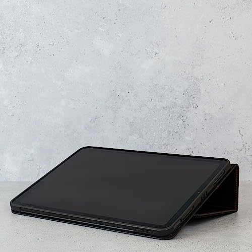 Casemade Real Leather Case Compatible with iPad 11th Gen A16 2025 / 10th Gen (2022) - Full-Grain Leather Cover, Auto Sleep/Wake, Dual Stand Position (Black) - color: Black, size: iPad 11th/10th Gen