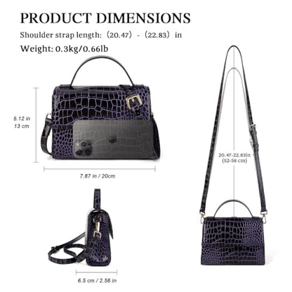 Gladdon Small Crossbody Purse for Womens Trendy Top Handle Shoulder Bags | Little Bag Size: 5.12''x 7.87''x 2.56'' - color: Purple-a