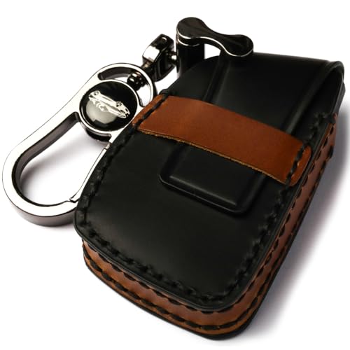 leather Case Compatible with Chevrolet Key Fob Cover or Keychain | Fits for Silverado 1500 GMC Sierra 1500, Silverado Sierra 2500HD 3500HD Smart Key etc - color: 5b-black